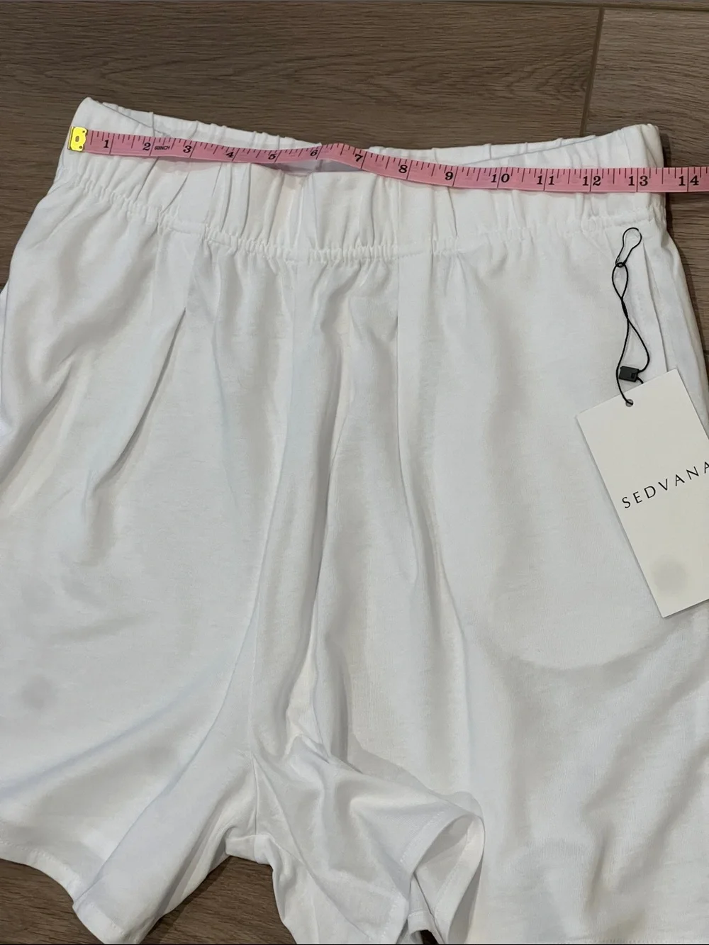 NWT Sedvana Swedish White Elastic Waist Lounge Shorts Cotton & Modal Comfy Relax - Picture 11 of 13